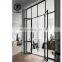 Export standard modern French residential large aluminum double pane patio swing doors with grid