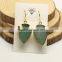 EA3227 New gold electroplated natural crystal gemstone arrowhead earring