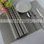 High quality 45*30cm PVC silver woven mesh placemat 8*8 gold color placemat table mat runner dining mat