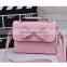 new design ladies mini shoulder handbag for stock PU bow pure color clutch handbag