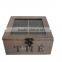 Antique small solid wooden storage tea box