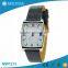 Unisex fashion slim case PU strap living watreproof square watch