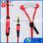 Hot 2016 fashion design noise cancelling stereo zipper earphone