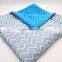 27 Colors Available Baby Chevron Design Breathable Personalized Blue Kids Quilt