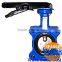 Lever operated wafer type butterfly valve with double half shaft