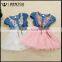 Wholesale Flower Girl Kids Toddler Baby Princess Party Denim Lace Tulle Skirt