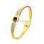Stainless Steel Crystal Bracelet Carving Roman Numerals Lover Cuff Bangle Wedding Jewelry