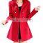 sexual turn-down collar unique design plain ladies coat