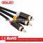 2RCA to 3.5mm Male to Male 3.5mm OD black zinc alloy HDTV DVD Audio Video av Cable