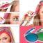HUEZ BRAND round shape 4color a set blue green pink purle hair chalk easy use