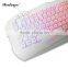 Custom white USB wired Rainbow led backlit gaming keyboard