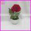 mini artificial rose flower bonsai with ceramic pot