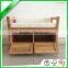 bamboo shoe storage bench rack with white sponge mat for living room