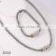Hot! wholesale classical style micr-setting cz diamonds silver titanium chain charm jewelry set