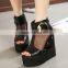 Soft and Comfortable Ladies Wedge Sandals Ankle Boots Fashion Hot Selling Wedge Sandals for 2015 PQ3699