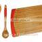 Bamboo Cutting Board and 5 Piece Kitchen Tools with Silicone Handles