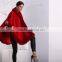 wholesale genuine cashmere cape with fox fur hood trim CC04