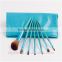 High quality professional 7pcs travel makeup brush blue synthetic brush set