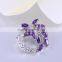 Cheap wedding brooch for women, round shape cloth flower brooch with long needle