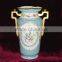 Elegant White Handicraft Ceramic Flower Receptacle With Lady Dancing