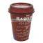 Wholesale Microwave SafeTakeaway Disposable Colorful Plastic Coffee Cup Warmer , Double Wall Cup with Lid