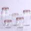 4pcs transparent glass storage jar with glass lid