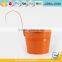 Garden Galvanized and Iron Powder Coating Orange Patio Planters Metal Hanging Pots for Plants