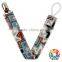 Custome Retro Printed Cotton Hosiery Clips Baby Girl Boy Metal Pacifier Clip