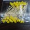 Natural Bamboo Skewers Sticks BBQ Barbeque Fruit Kabob With yellow color heart-shaped decoration