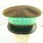 brown army hat with green ribbon for military use cap