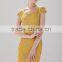 Grid pattern design shinny gold metallic effect ladies formal slim lace fashion dress SR-D9791