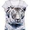 Womens White Tiger Print V neck T Shirt Sublimation Printed Tank Top Sublimated Crop Top Dye Sublimation Tank Top Wholesale