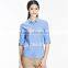 OEM price distributor wholesale slim fit fashion ladies plaid blouse and shirts