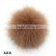 China handmade fox pom poms with 12cm for beanie hat