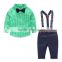 2017 New Baby Boy Clothes Gentleman Plaid Suit Shirt + New Style Boys Pants Jeans