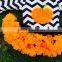 girls Halloween tutu romper girls pumpkin tutu romper newborn chevron romper with necklace and headband