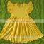 wholesale girls shirts flutter yellow cotton shirt top kids girl comfort t shirts