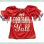 2017 wholesale baby girl lovely football T-shirt yellow puff sleeve sweater ruffle shirt toddler