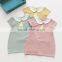 Short sleeve pure color sweet style baby girl casual dress