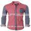 2016 new wholesale checked shirt custom mens casual dress shirts