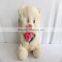 elegant design high quality offer white plush toy bear holding rose for valentine's