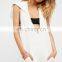 Women sporty v-neckline racerback design ribbed cuffs perfect fit all cotton hooded romper