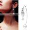 Women Fashion 925 Silver Color Pearl Drop Zircon Earrings