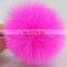 Wonderful full round real fox fur made dyed wholesale pom pom fur