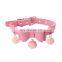 Double-layer bow cat bell rhinestone pet collar