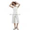 TWOTWINSTYLE Casual White Jumpsuit For Women O Neck Sleeveless High Waist Ladies Jumpsuit Fashion