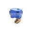 CWX-15N 5v 3.6v DN20 DN25 DN32 brass SS304 SS316 plastic mini 2 way electric motorized water ball valve