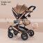 2019 new design luxury high view 4 wheels baby stroller pram with carrycot