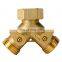 Brass 3-ways Y shape hose connector