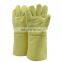 Yellow Aramid 500 degree heat resistant gloves Palm Reinforcement High Temperature Resistant Factory Workshop Protection